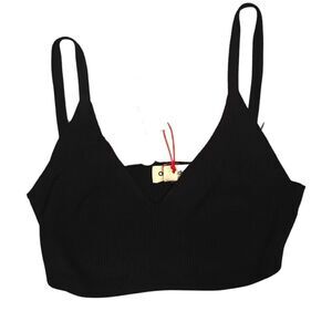 NWT Black Crop Top Knit Bralette